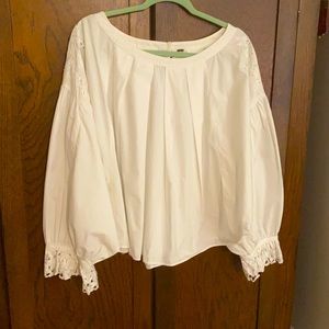 Free People 100% cotton top with lace detail